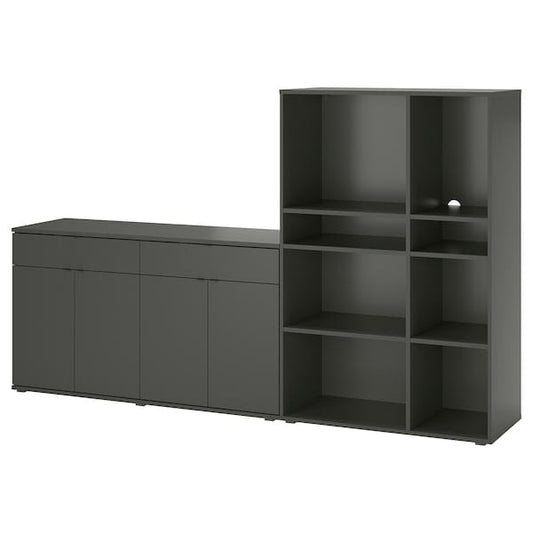 Ikea VIHALS - Storage combination, dark grey, 235x37x140 cm