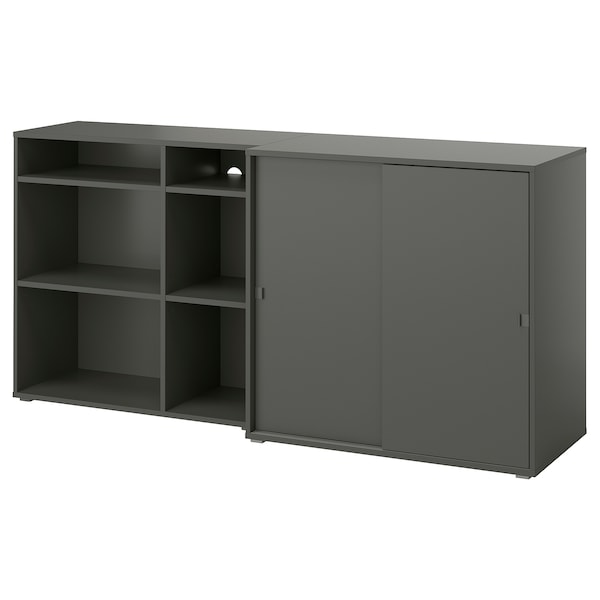 VIHALS - Storage combination, dark grey, 190x47x90 cm - best price from Maltashopper.com 99521204