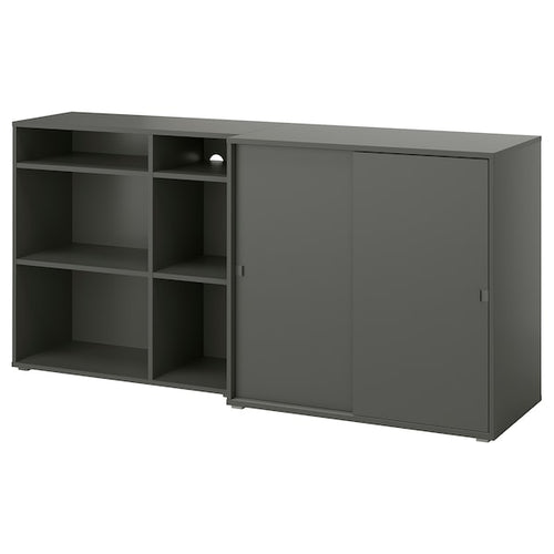 VIHALS - Storage combination, dark grey, 190x47x90 cm