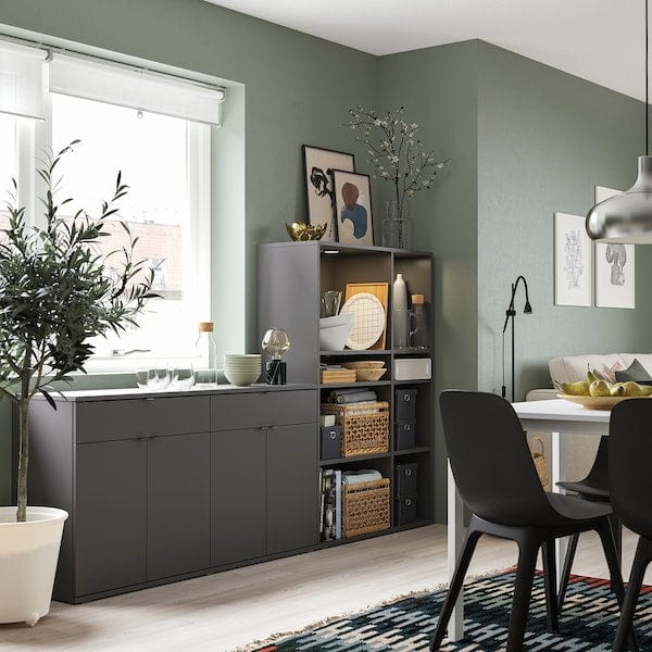 Ikea VIHALS - Storage combination, dark grey, 235x37x140 cm