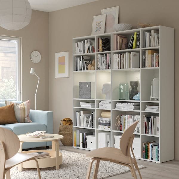 VIHALS - Shelving combination, white, 190x37x200 cm - best price from Maltashopper.com 69440600