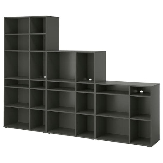 Ikea VIHALS - Shelving combination, dark grey, 286x37x200 cm