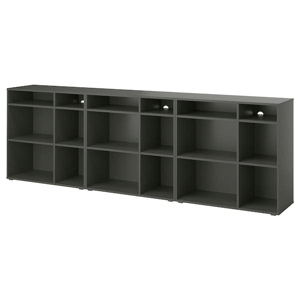 Ikea VIHALS - Shelving combination, dark grey, 286x37x90 cm