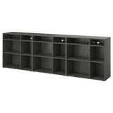 VIHALS shelving combination, dark grey, 286x37x90 cm