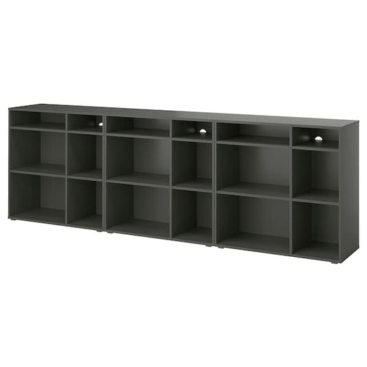 Ikea VIHALS - Shelving combination, dark grey, 286x37x90 cm
