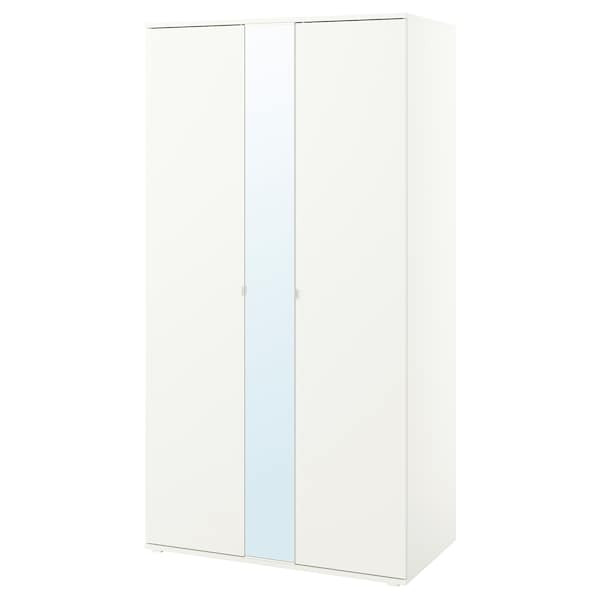 VIHALS - Wardrobe with 2 doors, white, 105x57x200 cm - best price from Maltashopper.com 60483255