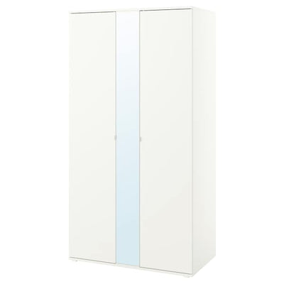 VIHALS - Wardrobe with 2 doors, white, 105x57x200 cm - best price from Maltashopper.com 60483255