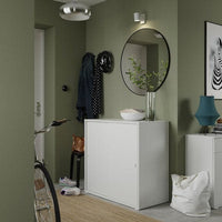 VIHALS - Cabinet with sliding doors, white, 95x47x90 cm - best price from Maltashopper.com 20483262