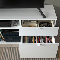 VIHALS - TV bench, white, 176x37x50 cm - best price from Maltashopper.com 80542857