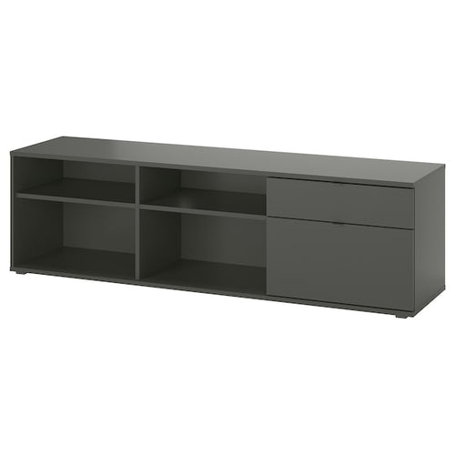VIHALS - TV bench, dark grey, 176x37x50 cm