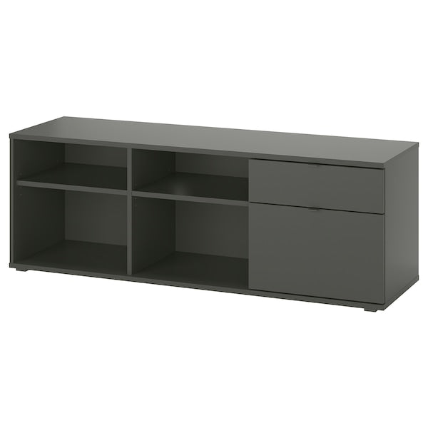 VIHALS - TV bench, dark grey, 146x37x50 cm