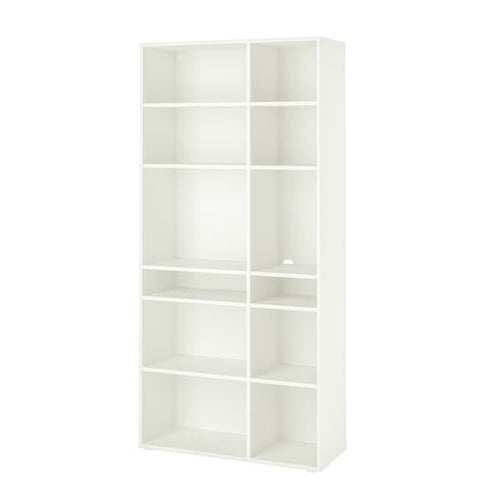 VIHALS - Shelving unit with 10 shelves, white, 95x37x200 cm