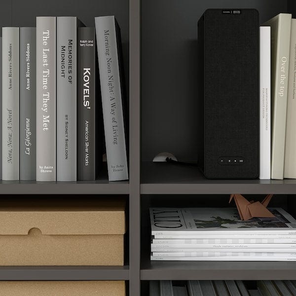 Ikea VIHALS - Shelving unit with 10 shelves, dark grey, 95x37x200 cm