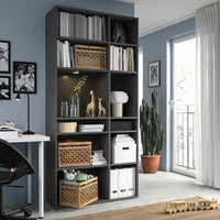 VIHALS - Shelving unit with 10 shelves, dark grey, 95x37x200 cm - best price from Maltashopper.com 50542905