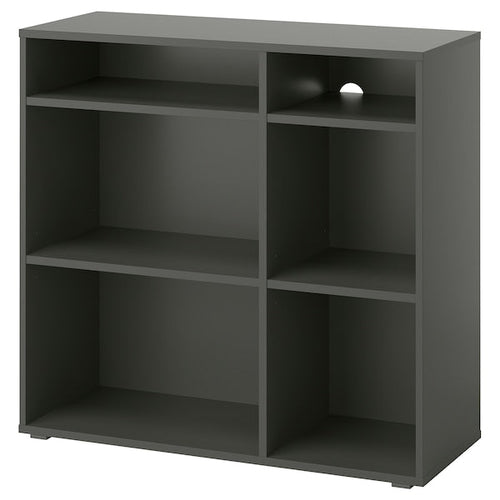 VIHALS - Shelving unit with 4 shelves, dark grey, 95x37x90 cm