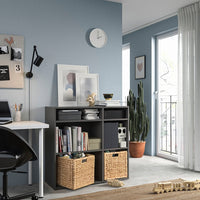 VIHALS - Shelving unit with 4 shelves, dark grey, 95x37x90 cm - best price from Maltashopper.com 30542911