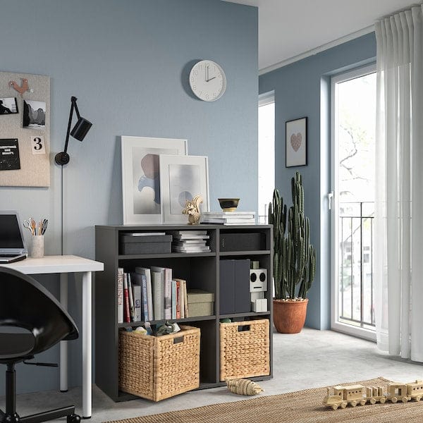 Ikea VIHALS - Shelving unit with 4 shelves, dark grey, 95x37x90 cm