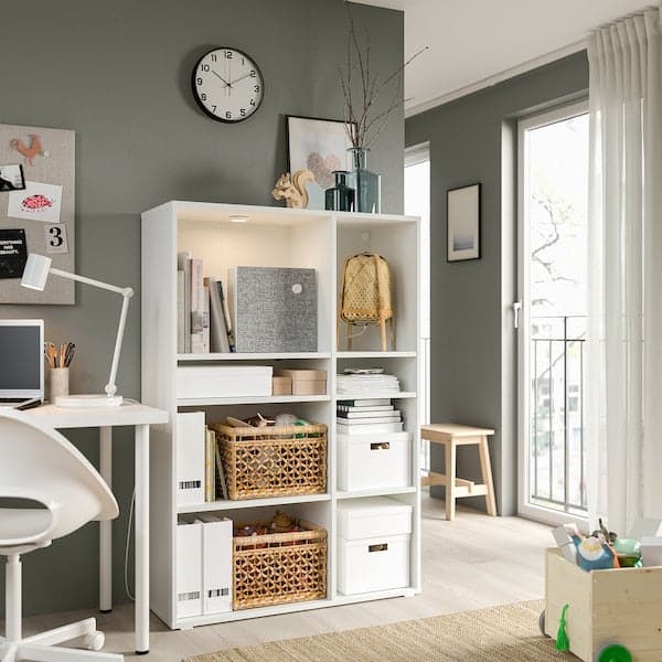 Ikea VIHALS - Shelving unit with 6 shelves, white, 95x37x140 cm