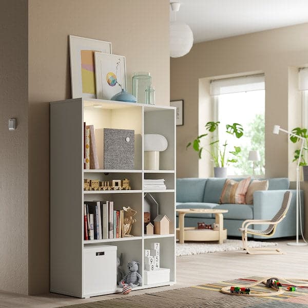 Ikea VIHALS - Shelving unit with 6 shelves, white, 95x37x140 cm