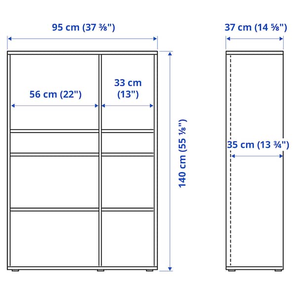 VIHALS - Shelving unit with 6 shelves, white, 95x37x140 cm - best price from Maltashopper.com 80483283