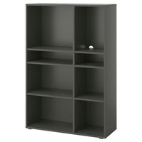 VIHALS - Shelving unit with 6 shelves, dark grey, 95x37x140 cm - best price from Maltashopper.com 80542918