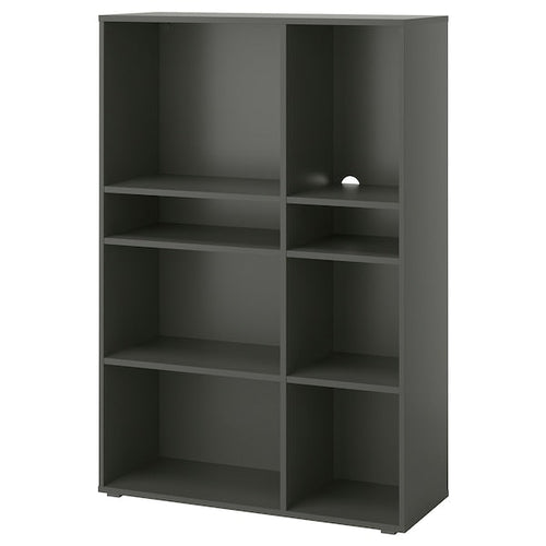 VIHALS - Shelving unit with 6 shelves, dark grey, 95x37x140 cm