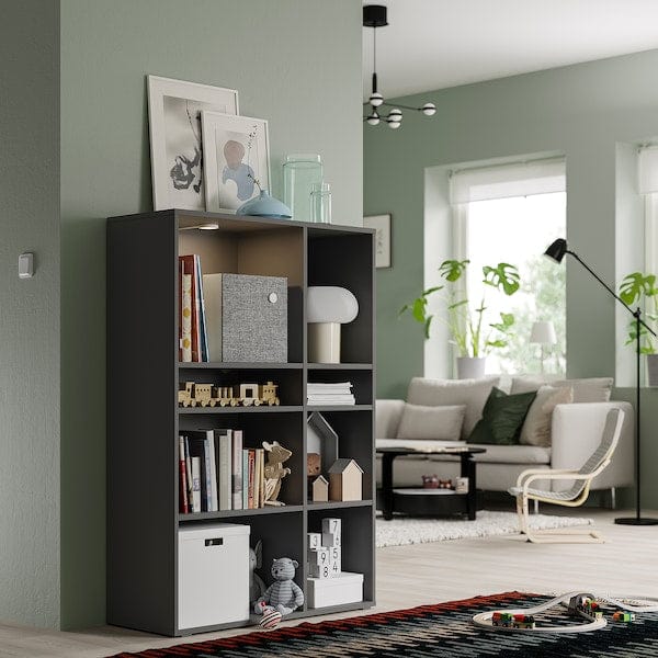 Ikea VIHALS - Shelving unit with 6 shelves, dark grey, 95x37x140 cm