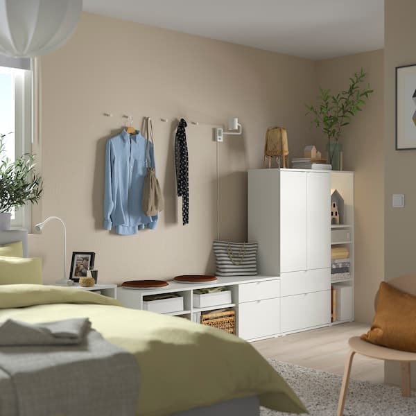 Ikea VIHALS - TV/storage combination, white, 251x37x140 cm