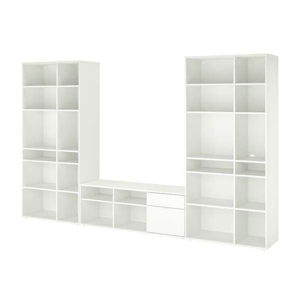 VIHALS - TV/storage combination, white, 337x37x200 cm