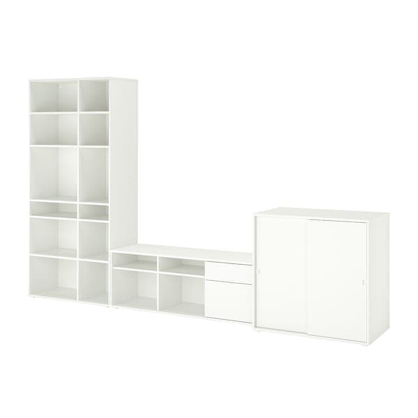 VIHALS - TV/storage combination, white, 337x47x200 cm - best price from Maltashopper.com 09440679