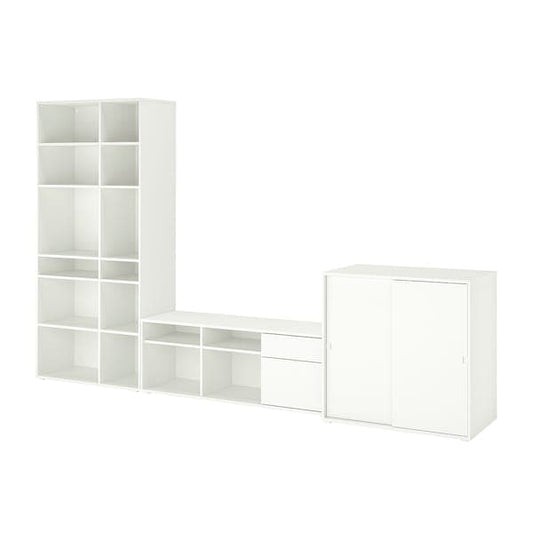 Ikea VIHALS - TV/storage combination, white, 337x47x200 cm