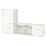 VIHALS TV/storage combination, white, 216x47x120 cm