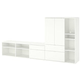 VIHALS TV/storage combination, white, 285x37x140 cm