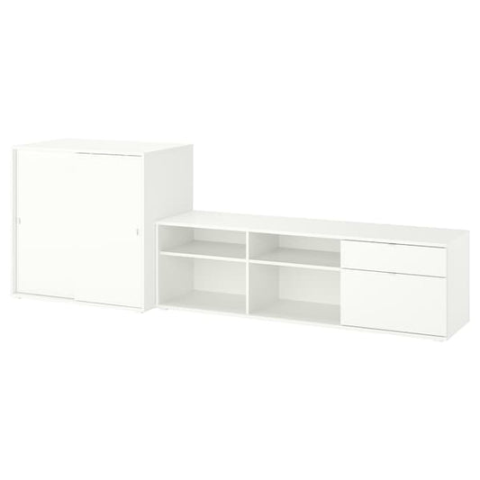 Ikea VIHALS - TV/storage combination, white, 275x47x90 cm