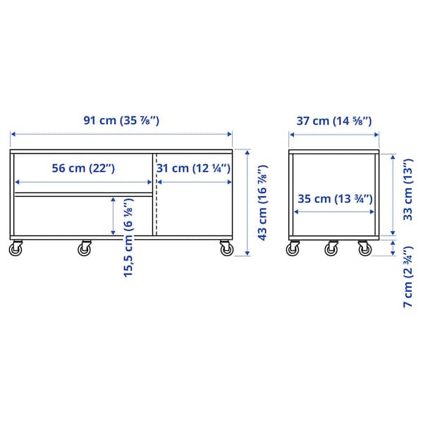 VIHALS - Coffee table, white, 91x37 cm - best price from Maltashopper.com 50488734