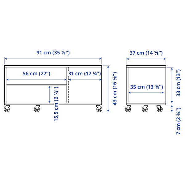 Ikea VIHALS - Coffee table, dark grey, 91x37 cm