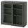 VIHALS - VIHALS Cabinet with sliding glass doors, dark grey, 95x37x90 cm