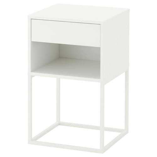 VIKHAMMER bedside table, white, 40x39 cm