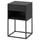 VIKHAMMER bedside table, black, 40x39 cm