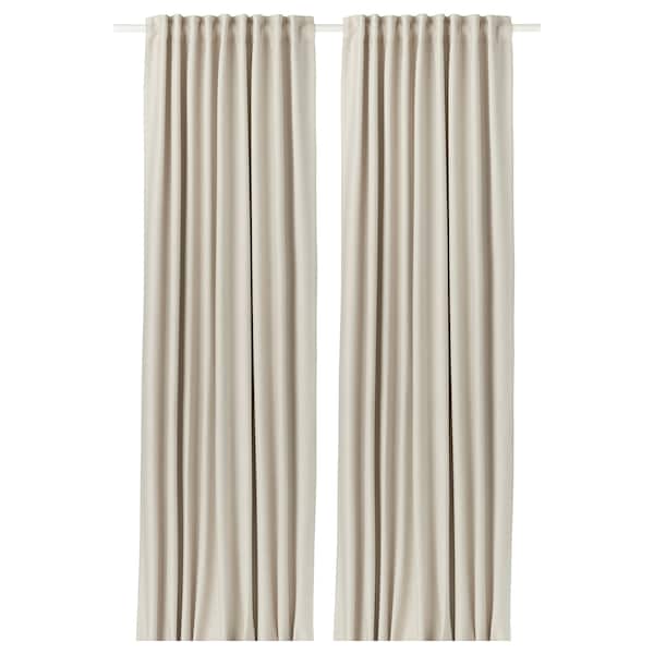 VILBORG Room darkening curtains, 1 pair, beige145x250 cm , 145x300 cm - best price from Maltashopper.com 50297555