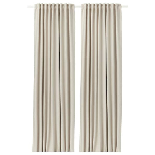 Ikea VILBORG Room darkening curtains, 1 pair, beige145x250 cm , 145x300 cm