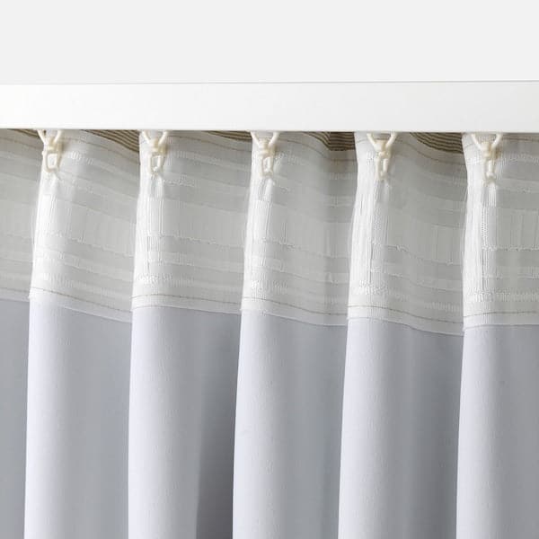 VILBORG Room darkening curtains, 1 pair, beige145x250 cm , 145x300 cm - best price from Maltashopper.com 50297555