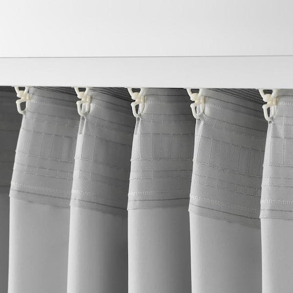 Ikea VILBORG Semi-darkening curtains, 1 pair - gray 145x300 cm , 145x300 cm