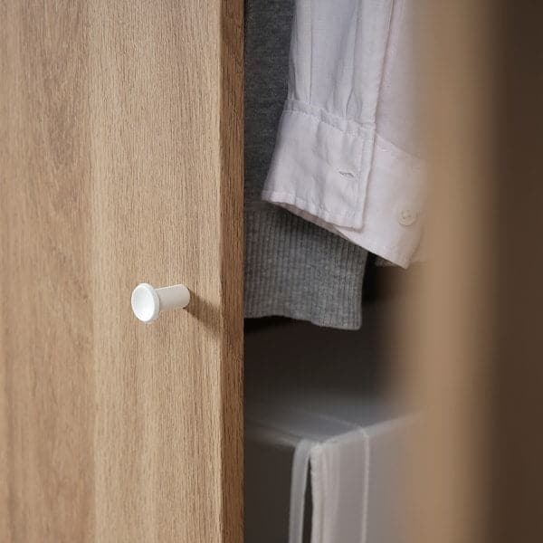 Ikea VILHATTEN - Wardrobe with 2 doors and 2 drawers, oak effect, 98x57x190 cm