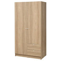 VILHATTEN - Wardrobe with 2 doors and 2 drawers, oak effect - best price from Maltashopper.com 70530609