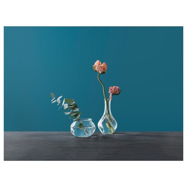 VILJESTARK - Vase, clear glass, 17 cm - best price from Maltashopper.com 00338577