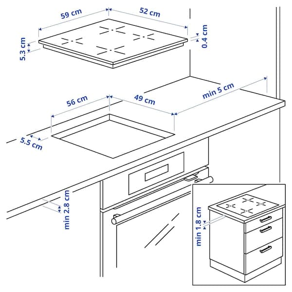 Ikea VILSTA - Induction hob, IKEA 300 black, , 59 cm