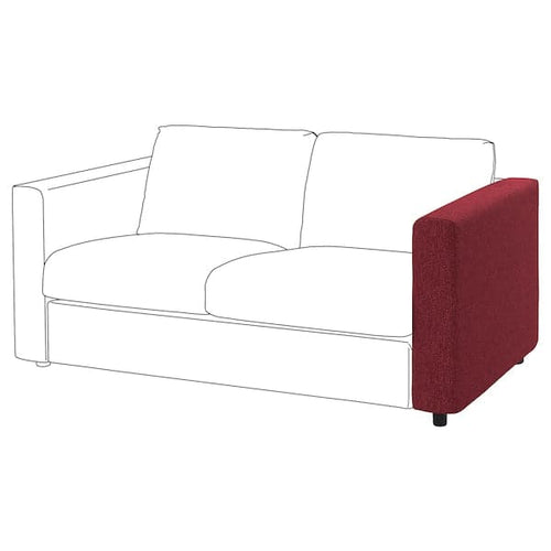 VIMLE - Armrest, Lejde red/brown ,