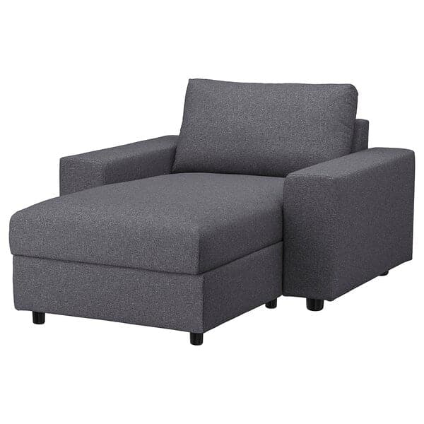 VIMLE Chaise-longue - with wide armrests/Smoke grey Gunnared , - best price from Maltashopper.com 19409145
