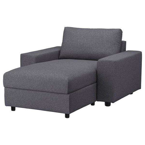 Ikea VIMLE Chaise-longue - with wide armrests/Smoke grey Gunnared ,